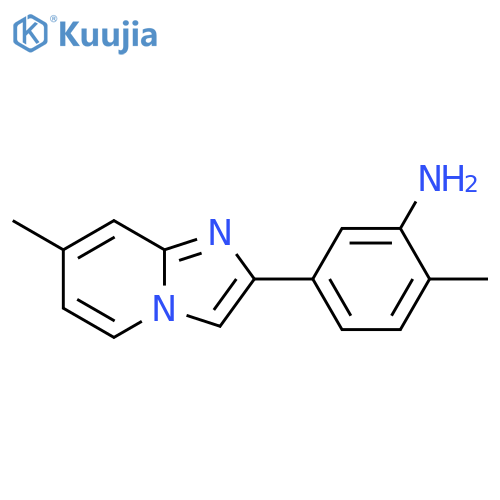 2-methyl-5-{7-methylimidazo[1,2-a]pyridin-2-yl}aniline structure