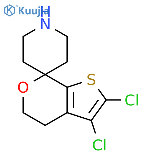 2',3'-dichloro-4',5'-dihydrospiro[piperidine-4,7'-thieno[2,3-c]pyran] structure