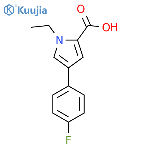 1-ethyl-4-(4-fluorophenyl)-1H-pyrrole-2-carboxylic acid structure