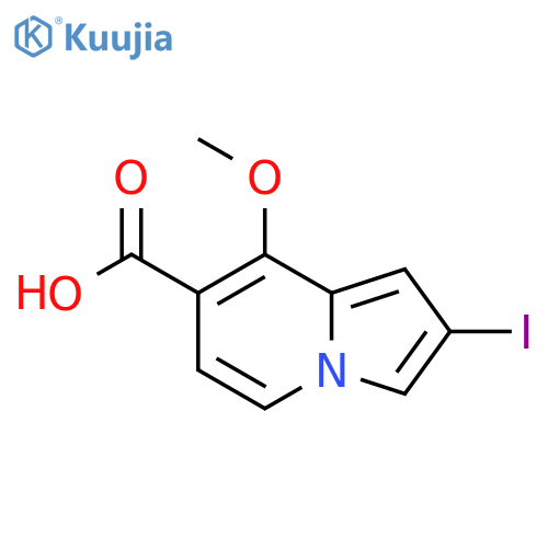 2-Iodo-8-methoxy-indolizine-7-carboxylic acid structure