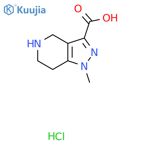 1-Methyl-4,5,6,7-tetrahydropyrazolo[4,3-c]pyridine-3-carboxylic acid;hydrochloride structure