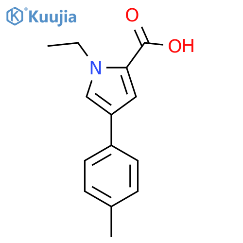 1-ethyl-4-(4-methylphenyl)-1H-pyrrole-2-carboxylic acid structure