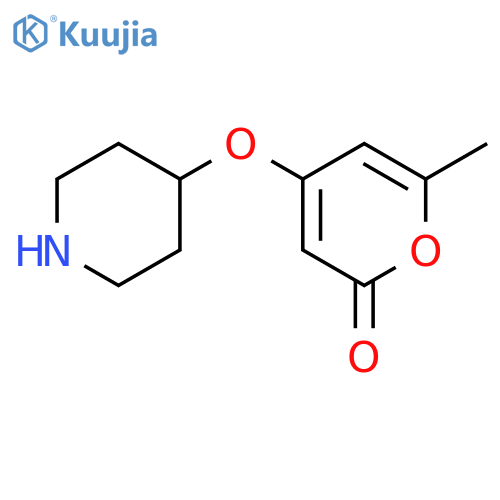 6-methyl-4-(piperidin-4-yloxy)-2H-pyran-2-one structure
