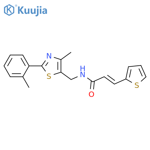 (2E)-N-{[4-methyl-2-(2-methylphenyl)-1,3-thiazol-5-yl]methyl}-3-(thiophen-2-yl)prop-2-enamide structure