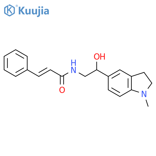 (2E)-N-2-hydroxy-2-(1-methyl-2,3-dihydro-1H-indol-5-yl)ethyl-3-phenylprop-2-enamide structure