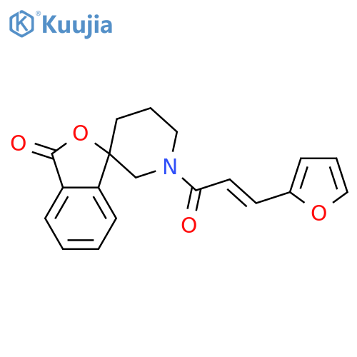 1'-[(2E)-3-(furan-2-yl)prop-2-enoyl]-3H-spiro[2-benzofuran-1,3'-piperidine]-3-one structure