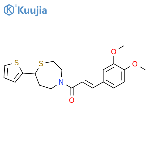 (2E)-3-(3,4-dimethoxyphenyl)-1-[7-(thiophen-2-yl)-1,4-thiazepan-4-yl]prop-2-en-1-one structure