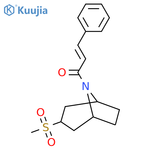 (2E)-1-{3-methanesulfonyl-8-azabicyclo3.2.1octan-8-yl}-3-phenylprop-2-en-1-one structure