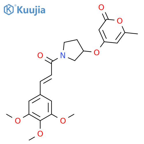 (E)-6-methyl-4-((1-(3-(3,4,5-trimethoxyphenyl)acryloyl)pyrrolidin-3-yl)oxy)-2H-pyran-2-one structure