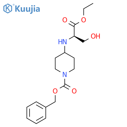 Benzyl 4-[[(2R)-1-ethoxy-3-hydroxy-1-oxopropan-2-yl]amino]piperidine-1-carboxylate structure