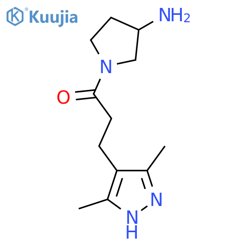 1-(3-Aminopyrrolidin-1-yl)-3-(3,5-dimethyl-1H-pyrazol-4-yl)propan-1-one structure
