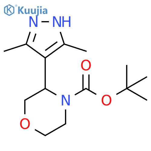 3-(3,5-Dimethyl-1H-pyrazol-4-yl)-morpholine-4-carboxylic acid tert-butyl ester structure