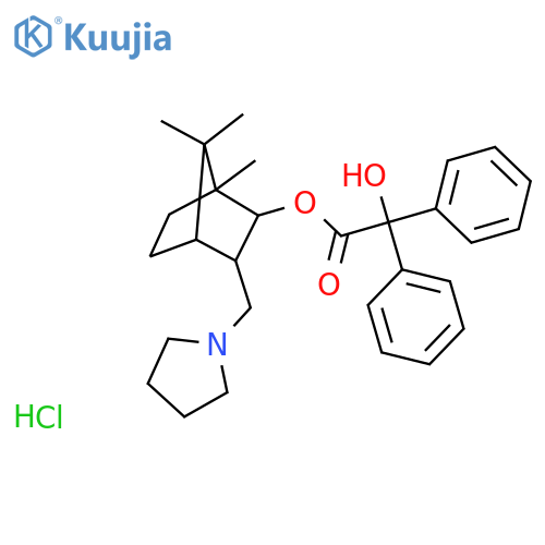 2-Bornanol,3-(1-pyrrolidinylmethyl)-, benzilate (ester), hydrochloride (8CI) structure