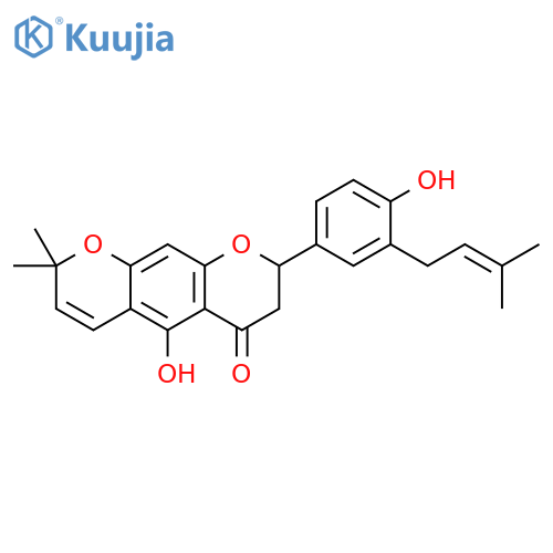 2H,6H-Benzo[1,2-b:5,4-b']dipyran-6-one,7,8-dihydro-5-hydroxy-8-[4-hydroxy-3-(3-methyl-2-butenyl)phenyl]-2,2-dimethyl-(9CI) structure