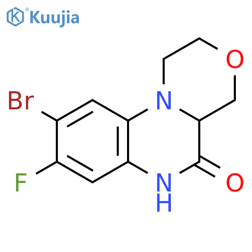 9-Bromo-8-fluoro-1H,2H,4H,4aH,5H,6H-morpholino4,3-aquinoxalin-5-one structure