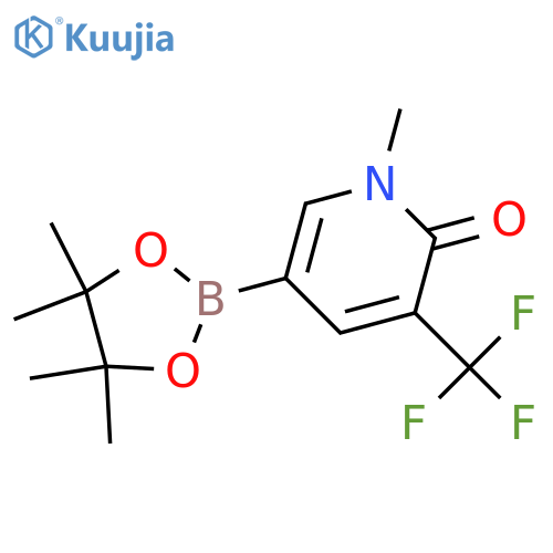 1-methyl-5-(tetramethyl-1,3,2-dioxaborolan-2-yl)-3-(trifluoromethyl)-1,2-dihydropyridin-2-one structure