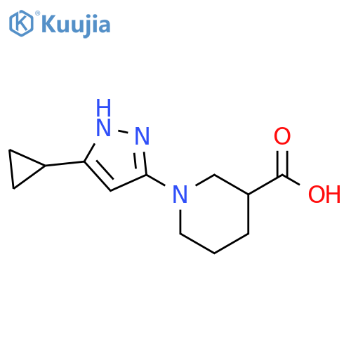 1-(5-Cyclopropyl-1H-pyrazol-3-yl)-piperidine-3-carboxylic acid structure
