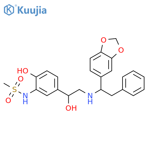 Methanesulfonamide,N-[5-[2-[[1-(1,3-benzodioxol-5-yl)-2-phenylethyl]amino]-1-hydroxyethyl]-2-hydroxyphenyl]- structure
