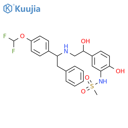 N-[5-[2-[1(R)-[4-(Difluoromethoxy)phenyl]-2-phenylethylamino]-1(R)-hydroxyethyl]-2-hydroxyphenyl]methanesulfonamide structure