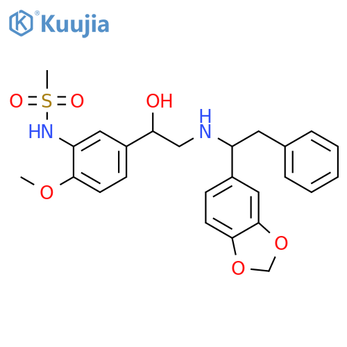 Methanesulfonamide,N-[5-[2-[[1-(1,3-benzodioxol-5-yl)-2-phenylethyl]amino]-1-hydroxyethyl]-2-methoxyphenyl]- structure