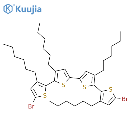 2,2':5',2'':5'',2'''-Quaterthiophene, 5,5'''-dibromo-3,3',3''',4''-tetrahexyl- structure