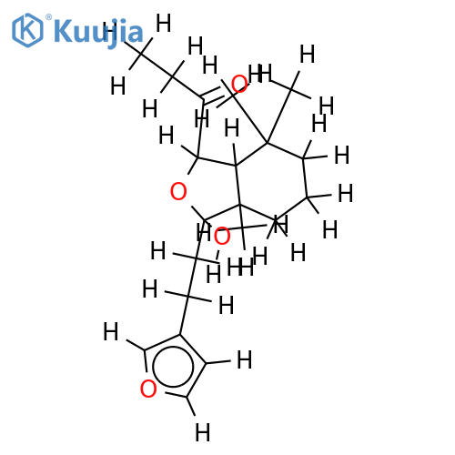 (6betaH, 9alpha)-form-6, 9:15, 16-Diepoxy-9-hydroxy-8, 9-seco-13(16), 14-labdadien-7-one structure