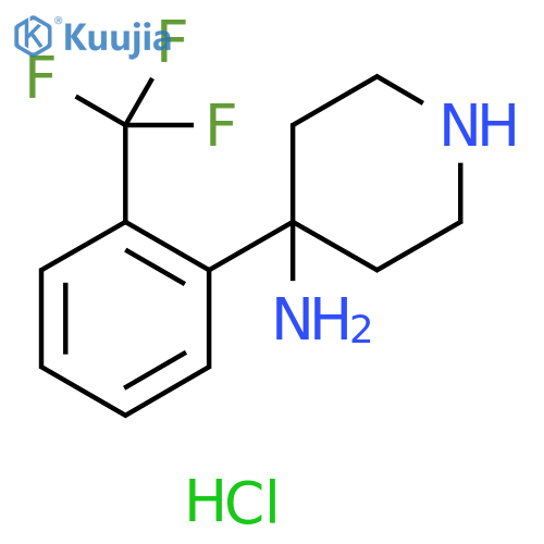 4-[2-(Trifluoromethyl)phenyl]piperidin-4-amine dihydrochloride structure