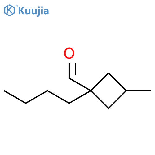 1-butyl-3-methylcyclobutane-1-carbaldehyde structure