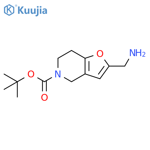 2-Aminomethyl-6,7-dihydro-4H-furo[3,2-c]pyridine-5-carboxylic acid tert-butyl ester structure