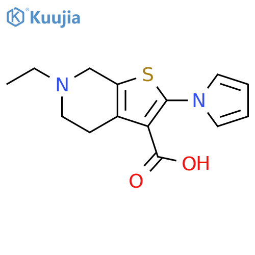 6-Ethyl-2-pyrrol-1-yl-4,5,6,7-tetrahydro-thieno[2,3-c]pyridine-3-carboxylic acid structure