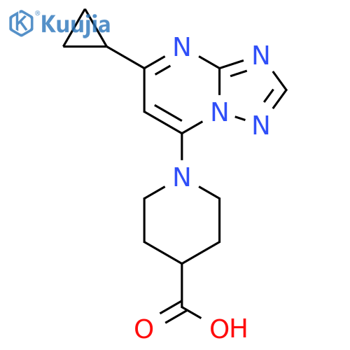 1-(5-Cyclopropyl-[1,2,4]triazolo[1,5-a]pyrimidin-7-yl)-piperidine-4-carboxylic acid structure