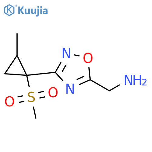 [3-(2-methyl-1-methylsulfonyl-cyclopropyl)-1,2,4-oxadiazol-5-yl]methanamine structure