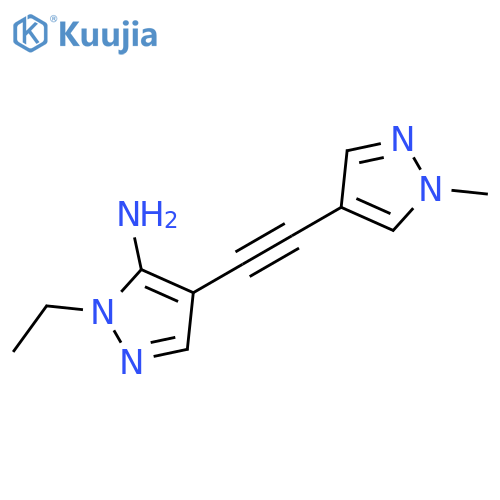 2-Ethyl-4-(1-methyl-1H-pyrazol-4-ylethynyl)-2H-pyrazol-3-ylamine structure