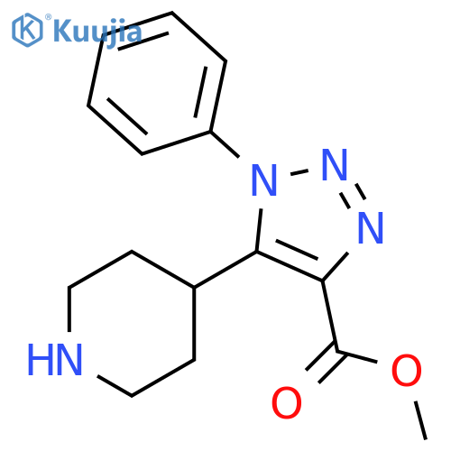 1-Phenyl-5-piperidin-4-yl-1H-[1,2,3]triazole-4-carboxylic acid methyl ester structure