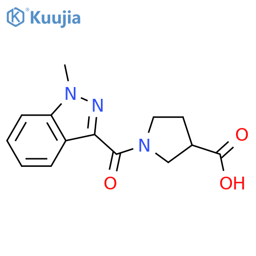 1-(1-Methyl-1H-indazole-3-carbonyl)-pyrrolidine-3-carboxylic acid structure