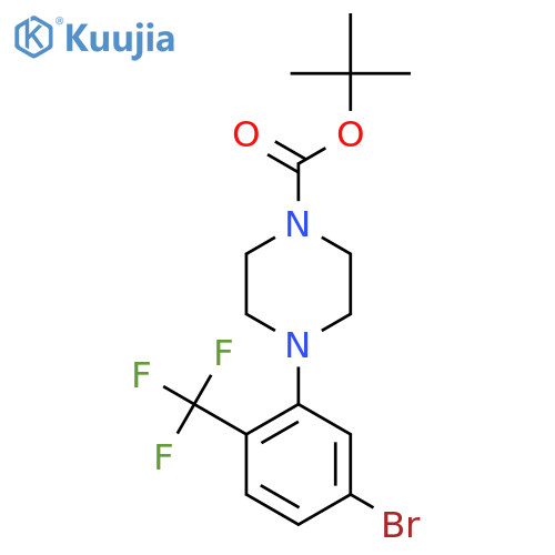 Tert-Butyl 4-(5-bromo-2-(trifluoromethyl)-phenyl)piperazine-1-carboxylate structure