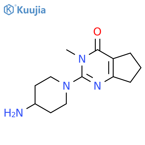 2-(4-Amino-piperidin-1-yl)-3-methyl-3,5,6,7-tetrahydro-cyclopentapyrimidin-4-one structure