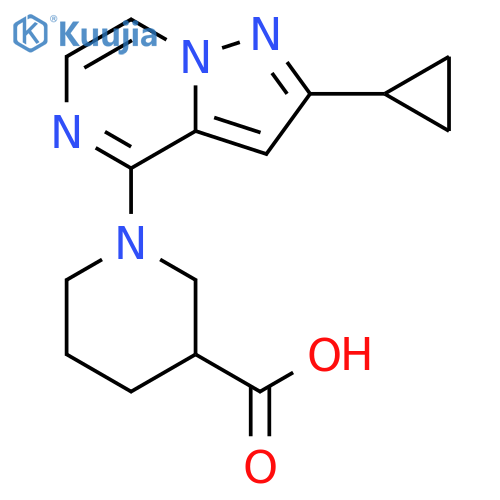 1-(2-Cyclopropyl-pyrazolo[1,5-a]pyrazin-4-yl)-piperidine-3-carboxylic acid structure