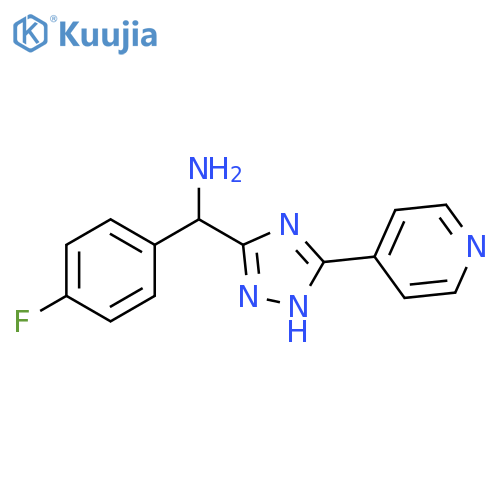 (4-fluorophenyl)-[5-(4-pyridyl)-1H-1,2,4-triazol-3-yl]methanamine structure