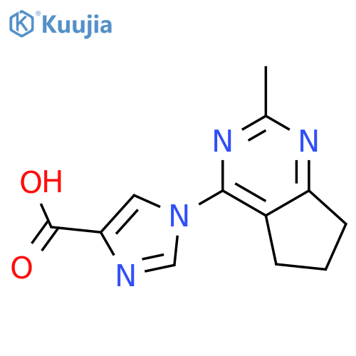 1-(2-Methyl-6,7-dihydro-5H-cyclopentapyrimidin-4-yl)-1H-imidazole-4-carboxylic acid structure