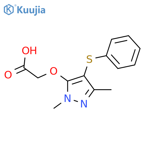 (2,5-Dimethyl-4-phenylsulfanyl-2H-pyrazol-3-yloxy)-acetic acid structure