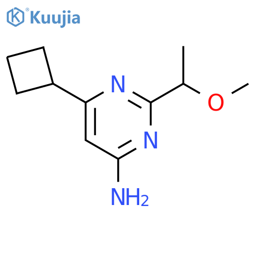 6-Cyclobutyl-2-(1-methoxy-ethyl)-pyrimidin-4-ylamine structure