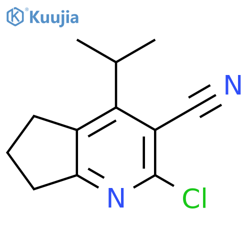 2-chloro-4-isopropyl-6,7-dihydro-5H-cyclopenta[b]pyridine-3-carbonitrile structure