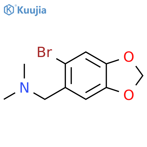 (6-Bromo-benzo[1,3]dioxol-5-ylmethyl)-dimethyl-amine structure
