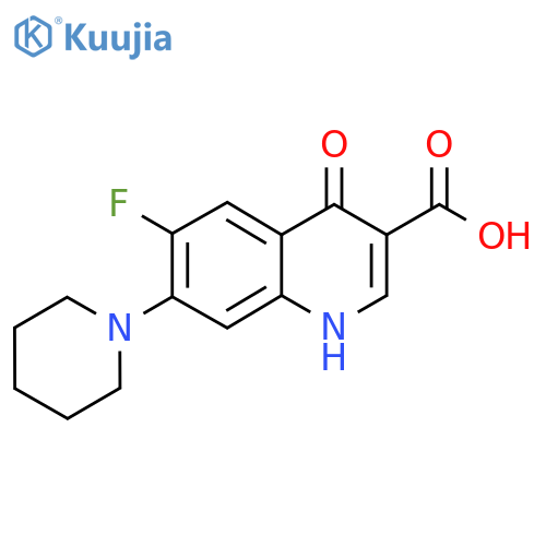 6-Fluoro-7-piperidino-1,4-dihydro-4-oxo-3-quinolinecarboxylic acid structure