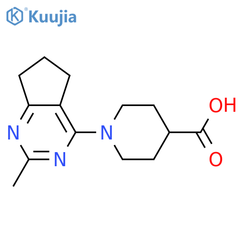 1-(2-Methyl-6,7-dihydro-5H-cyclopentapyrimidin-4-yl)-piperidine-4-carboxylic acid structure