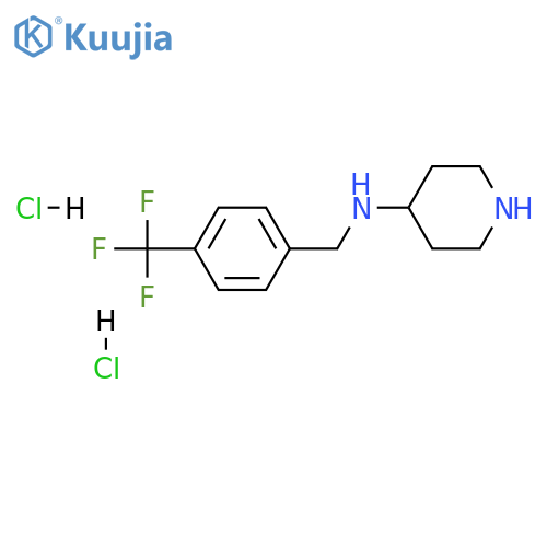 N-[4-(Trifluoromethyl)benzyl]piperidin-4-amine dihydrochloride structure