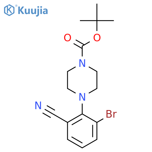 Tert-Butyl 4-(2-bromo-6-cyanophenyl)-piperazine-1-carboxylate structure