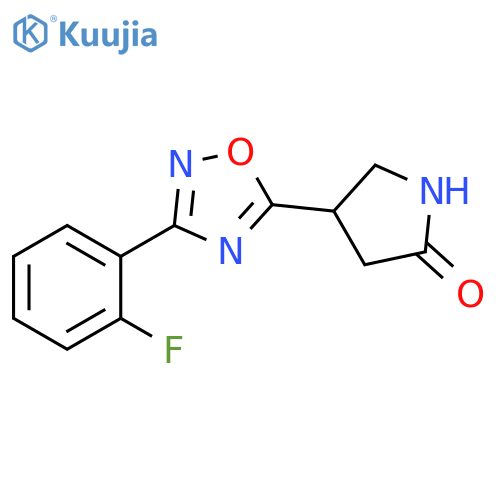 4-[3-(2-Fluoro-phenyl)-[1,2,4]oxadiazol-5-yl]-pyrrolidin-2-one structure