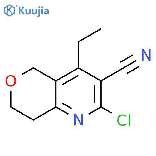2-Chloro-4-ethyl-7,8-dihydro-5H-pyrano[4,3-b]pyridine-3-carbonitrile structure